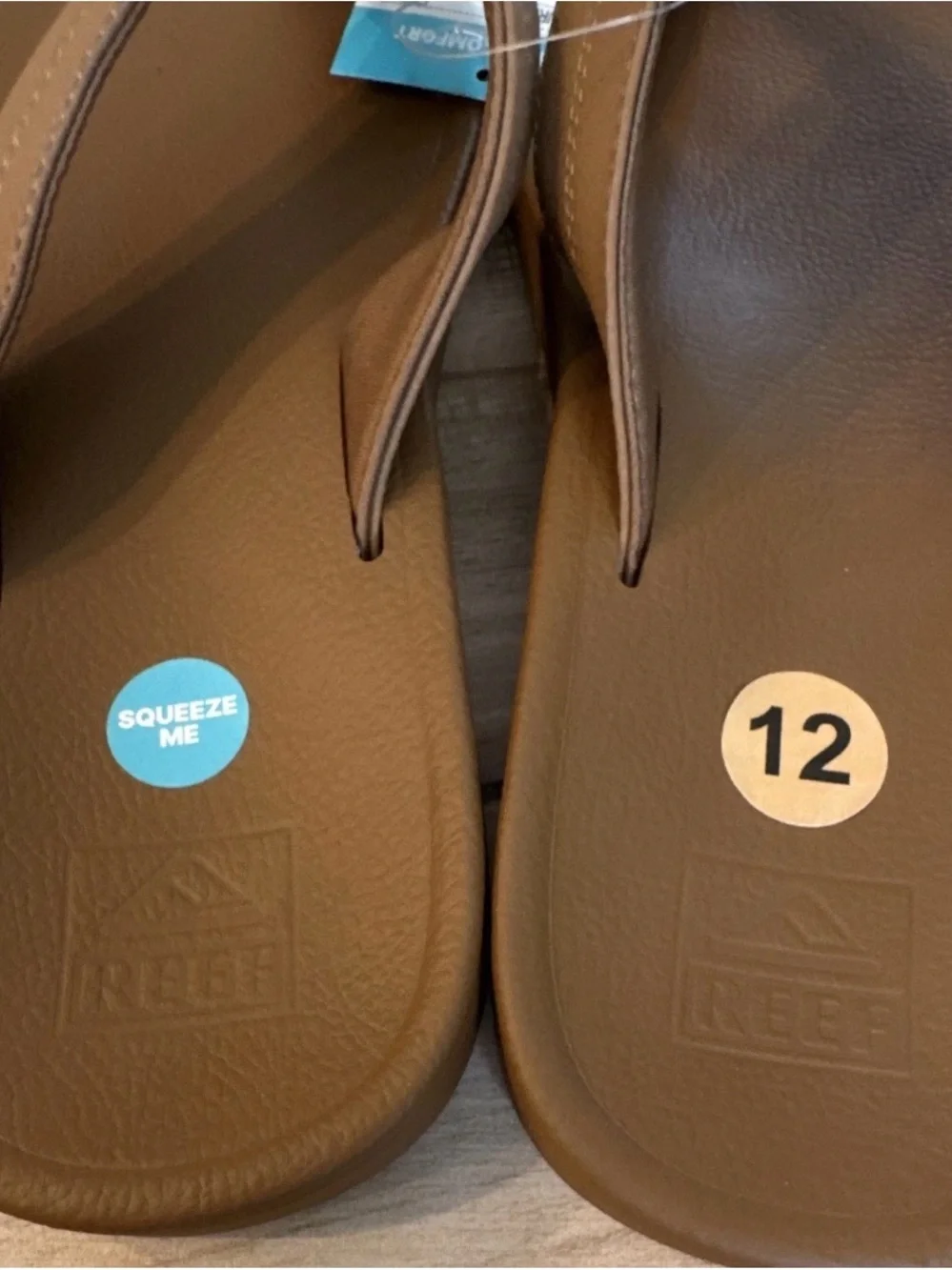 Reef Journeyer Cushioned Comfort Flip Flop Sandals Brown Logo Men US 12